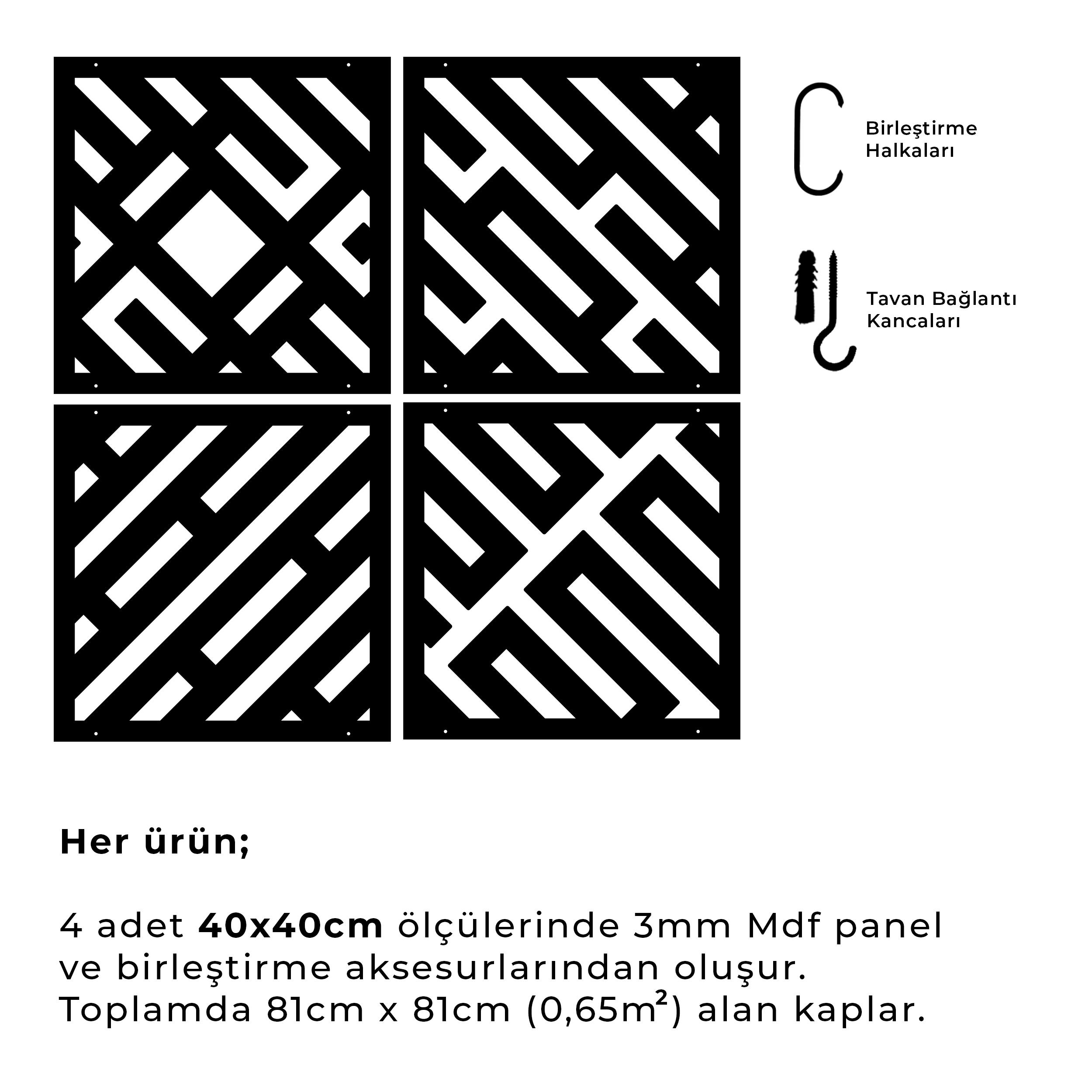Lazer Kesim Ahşap Sarkıt Paravan Seti