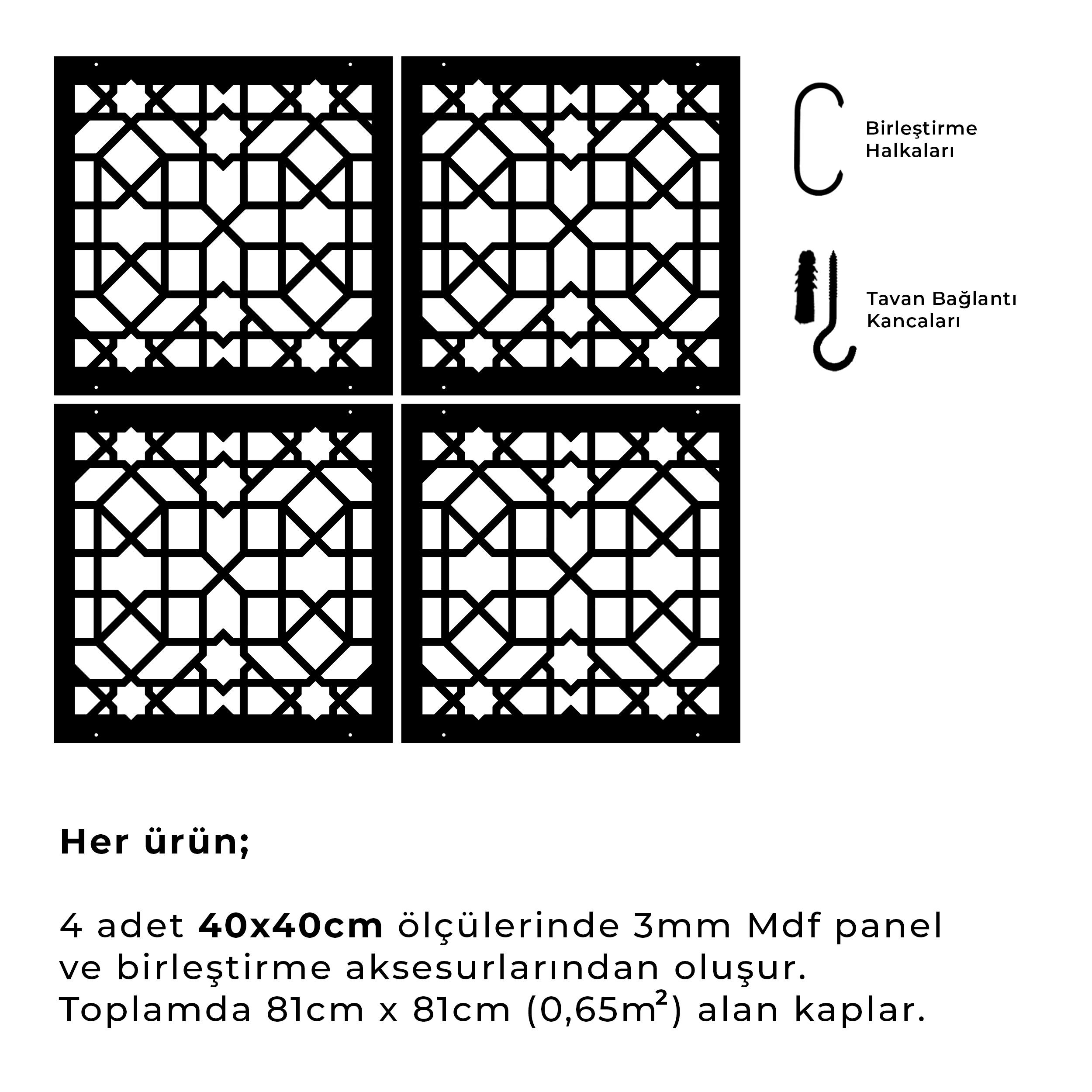 Lazer Kesim Ahşap Sarkıt Paravan Seti