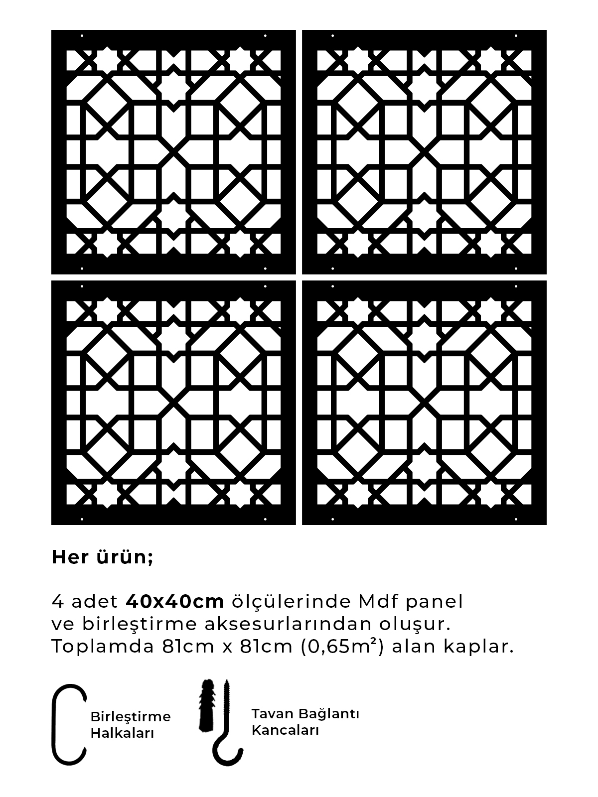 Lazer Kesim Ahşap Sarkıt Paravan Seti