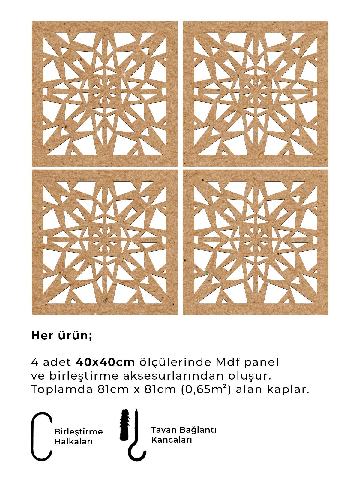 Lazer Kesim Ahşap Sarkıt Paravan Seti