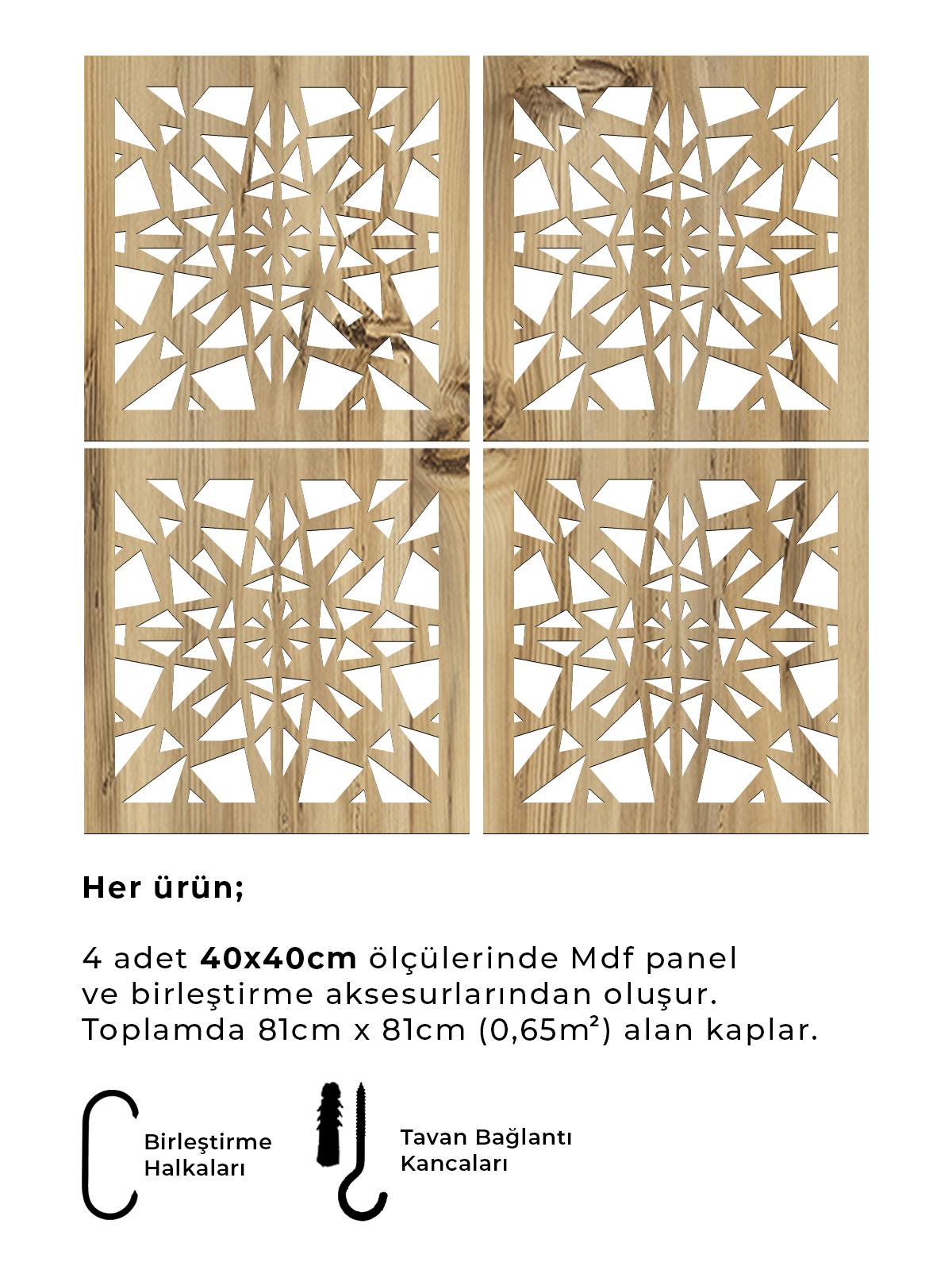 Lazer Kesim Ahşap Sarkıt Paravan Seti