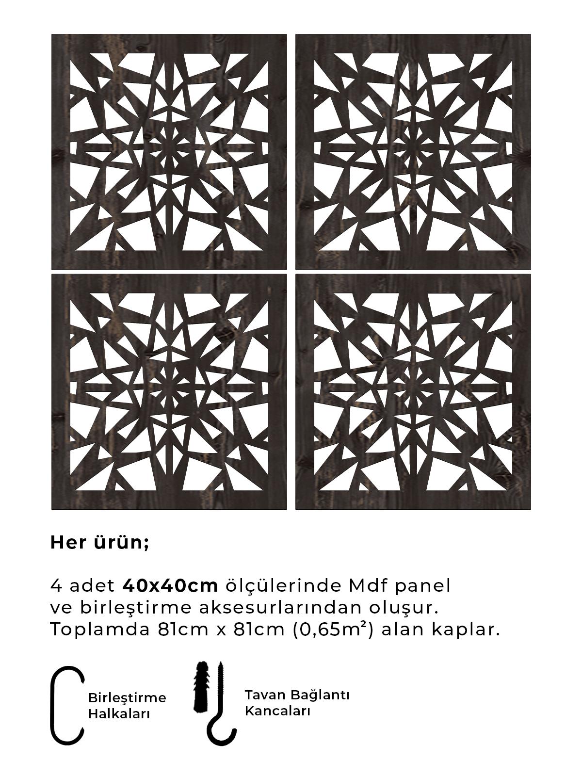 Lazer Kesim Ahşap Sarkıt Paravan Seti