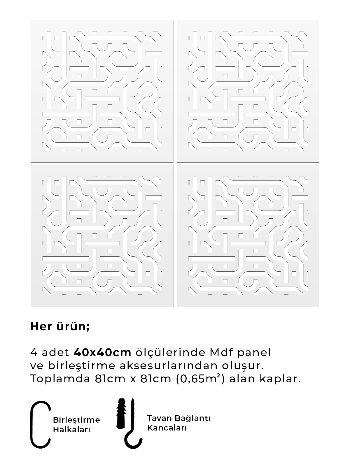 Lazer Kesim Ahşap Sarkıt Paravan Seti