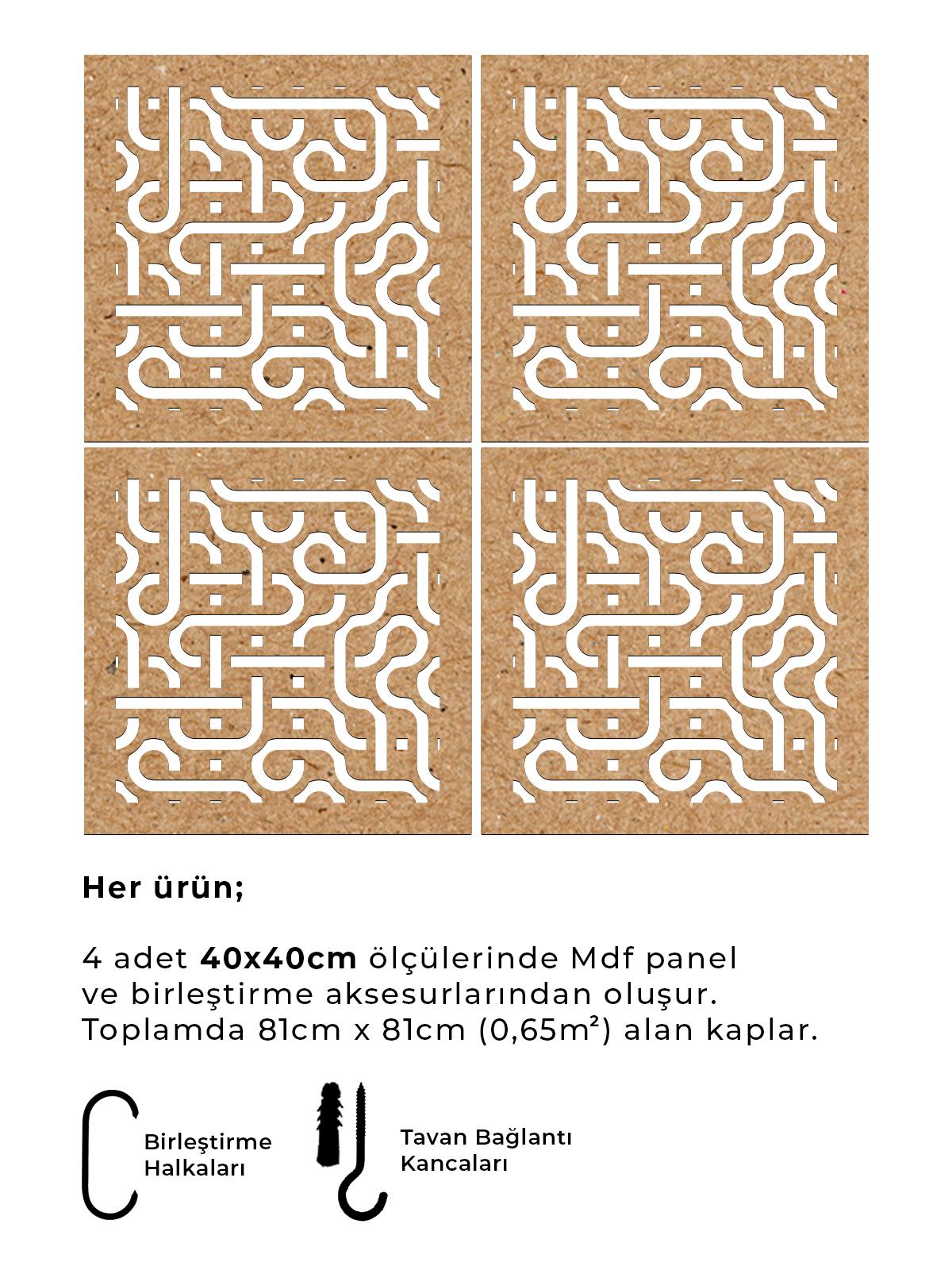 Lazer Kesim Ahşap Sarkıt Paravan Seti