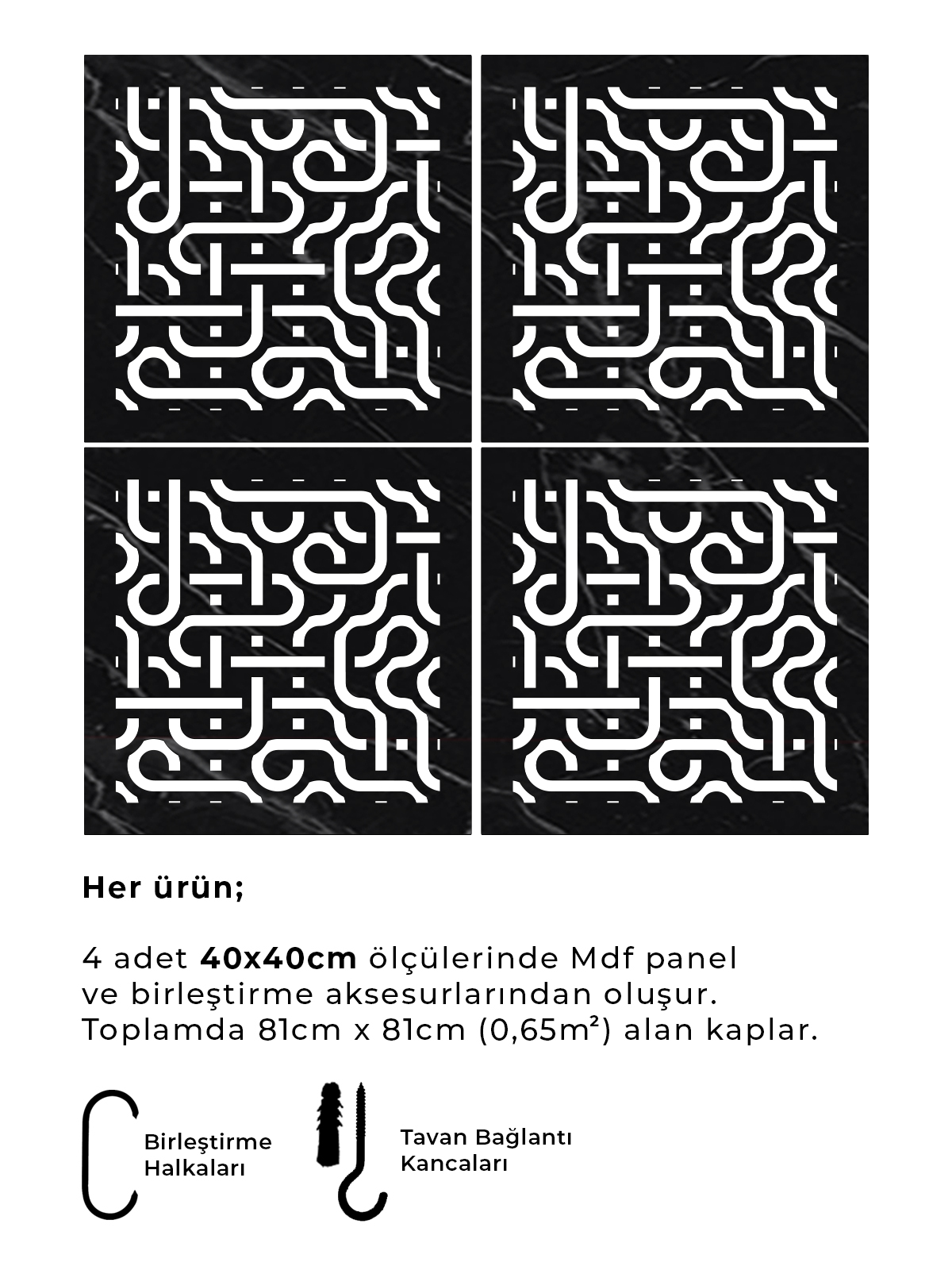 Lazer Kesim Ahşap Sarkıt Paravan Seti