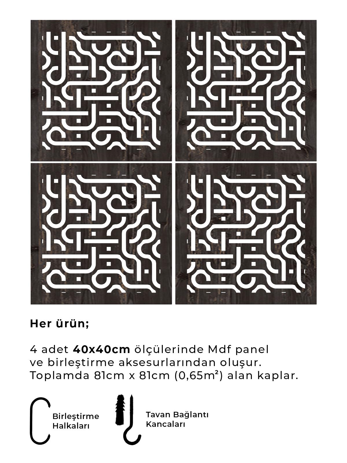 Lazer Kesim Ahşap Sarkıt Paravan Seti