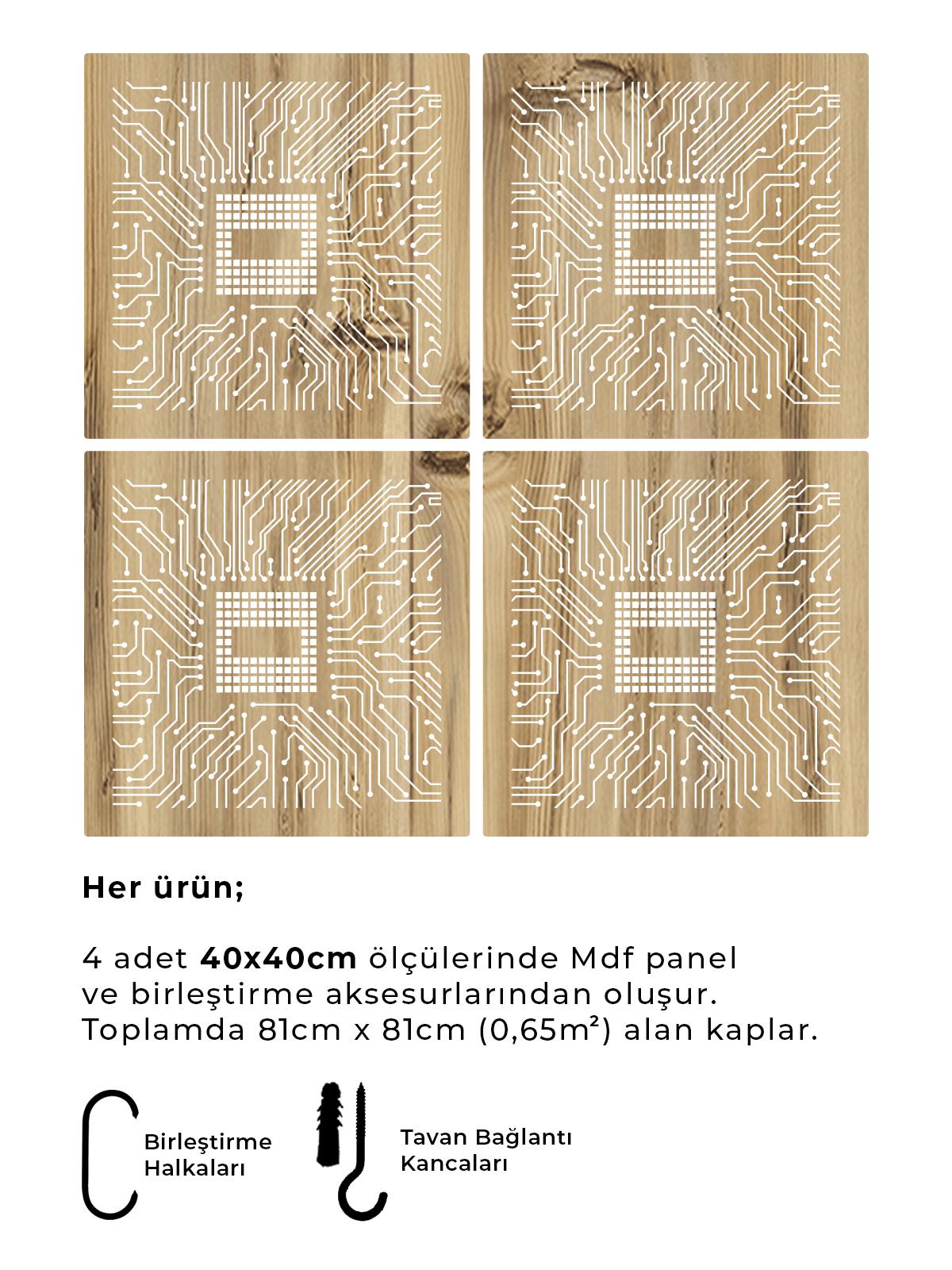 Lazer Kesim Ahşap Sarkıt Paravan Seti
