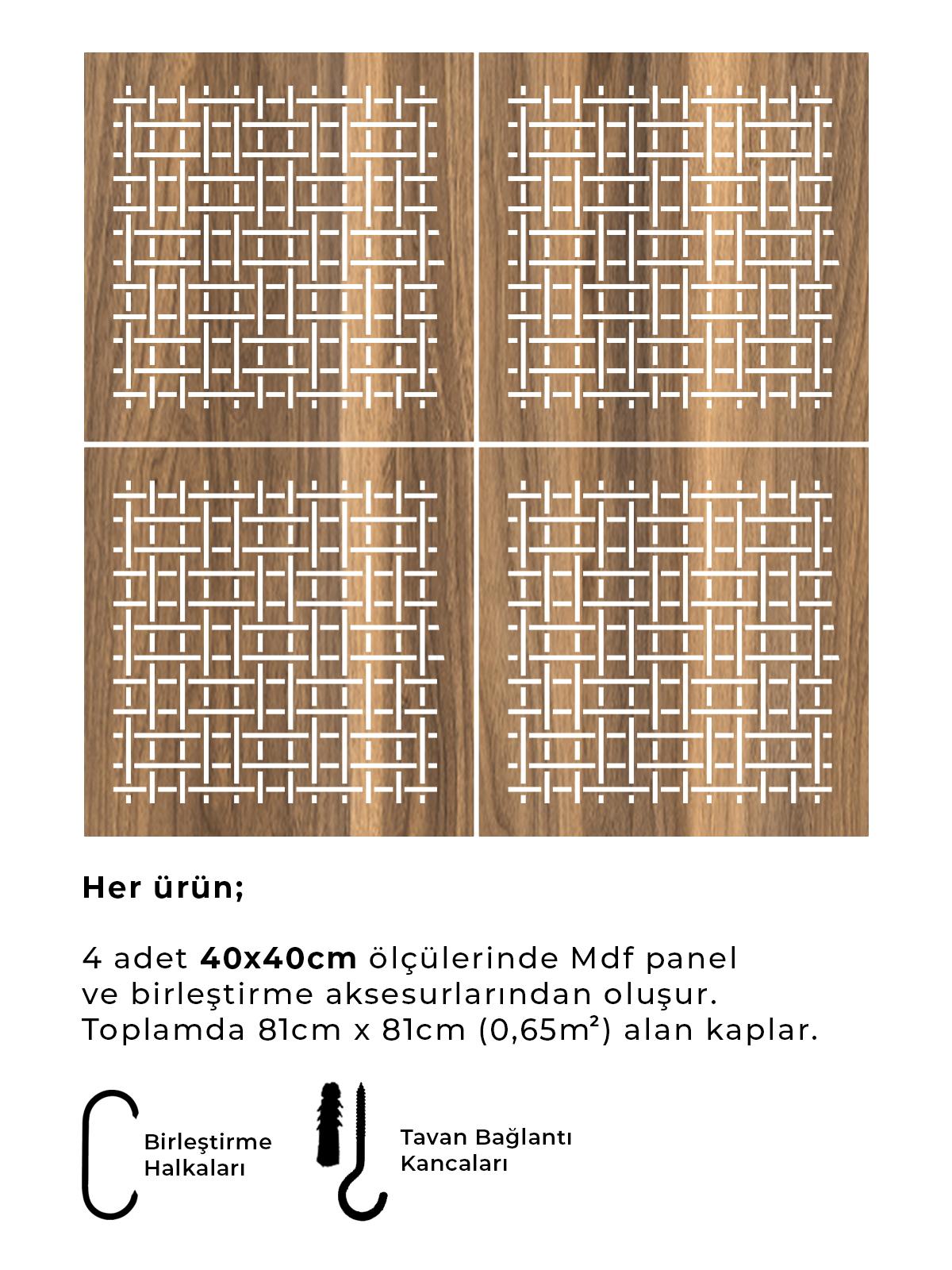 Lazer Kesim Ahşap Sarkıt Paravan Seti