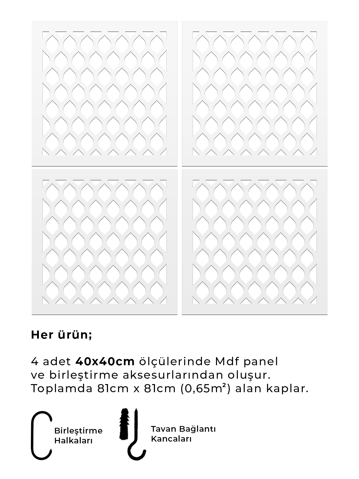 Lazer Kesim Ahşap Sarkıt Paravan Seti