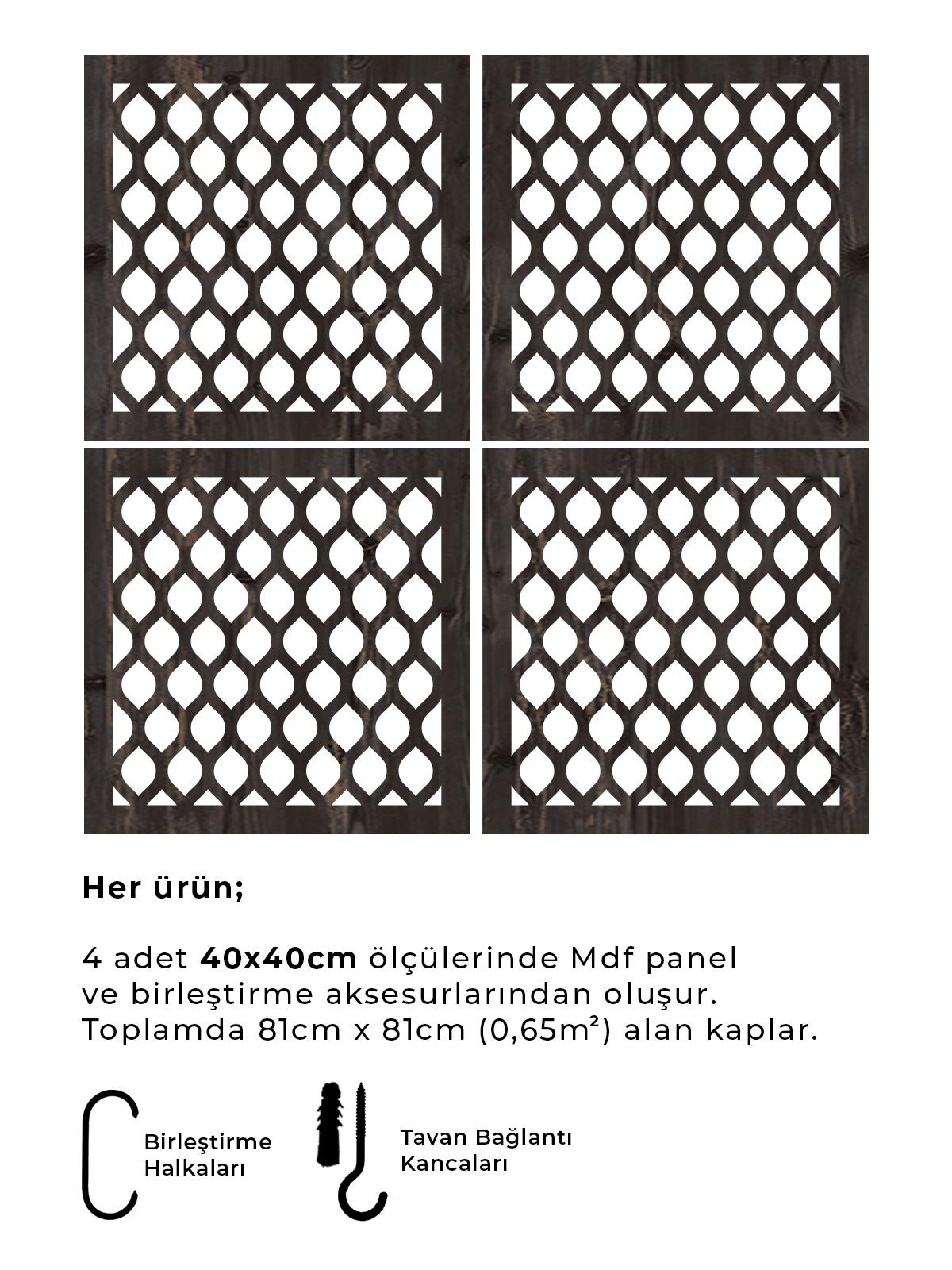 Lazer Kesim Ahşap Sarkıt Paravan Seti