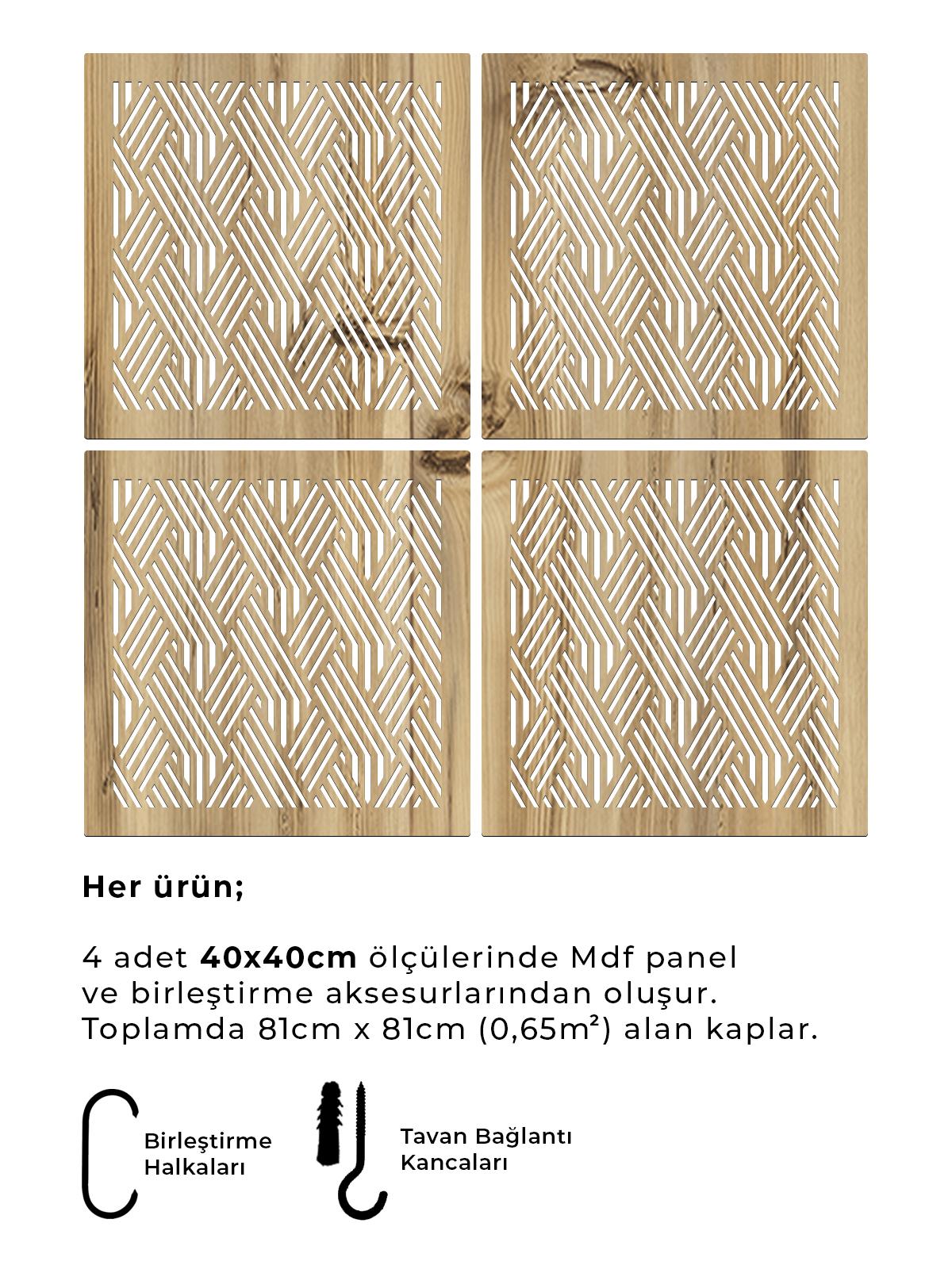 Lazer Kesim Ahşap Sarkıt Paravan Seti