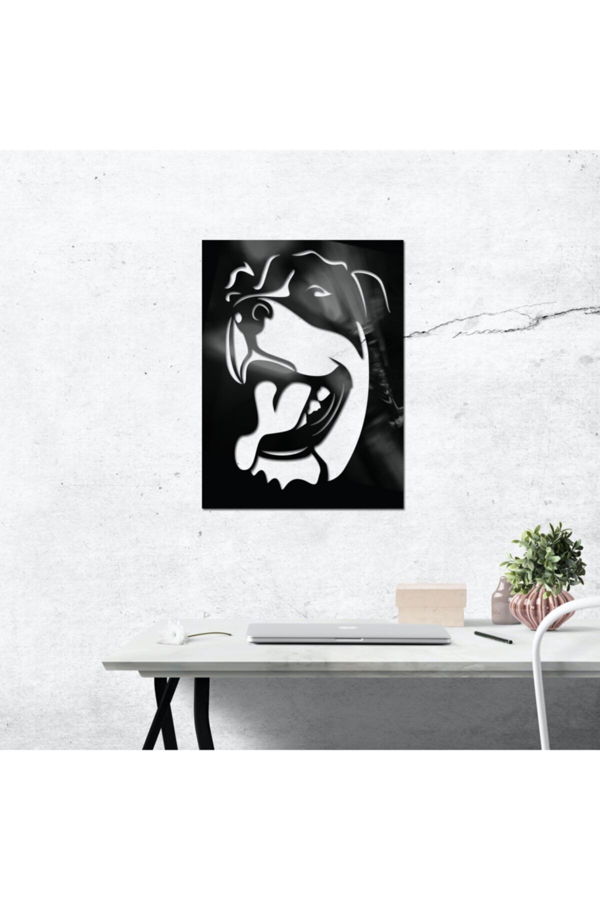 Rottweiler Figürlü Lazer Kesim Tablo