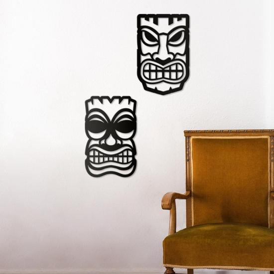 Tribal Afrika Maske Tablo Seti