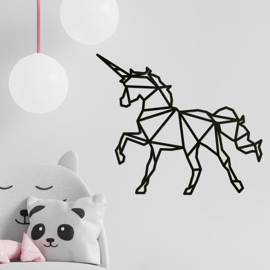 Ahşap Tablo - Poligonal Unicorn