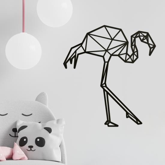 Lazer Kesim Poligonal Ahşap Tablo -  Flamingo