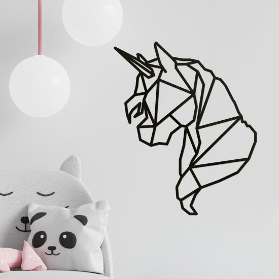 Lazer Kesim Poligonal Ahşap Tablo -  Unicorn