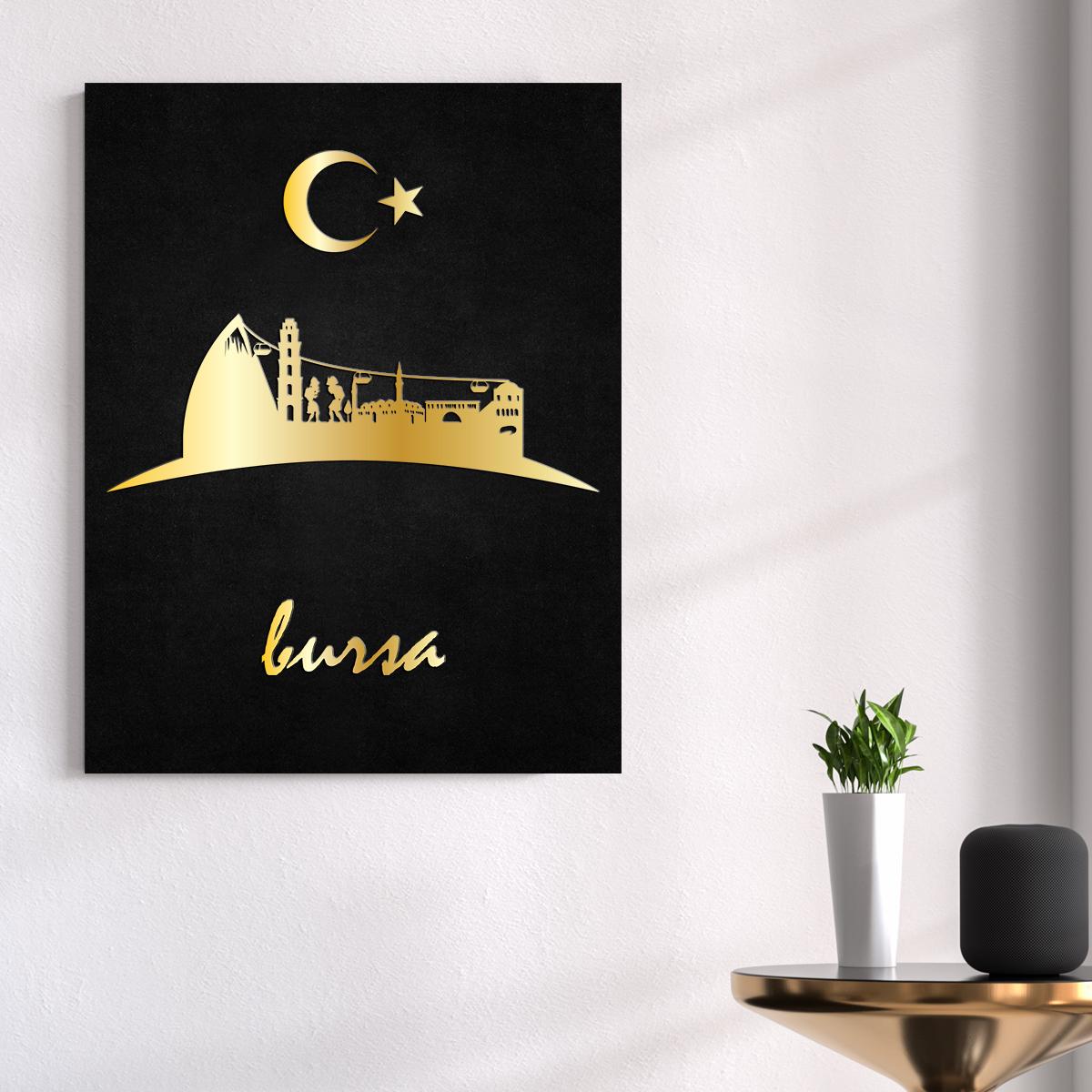 Bursa Temalı Ahşap Tablo