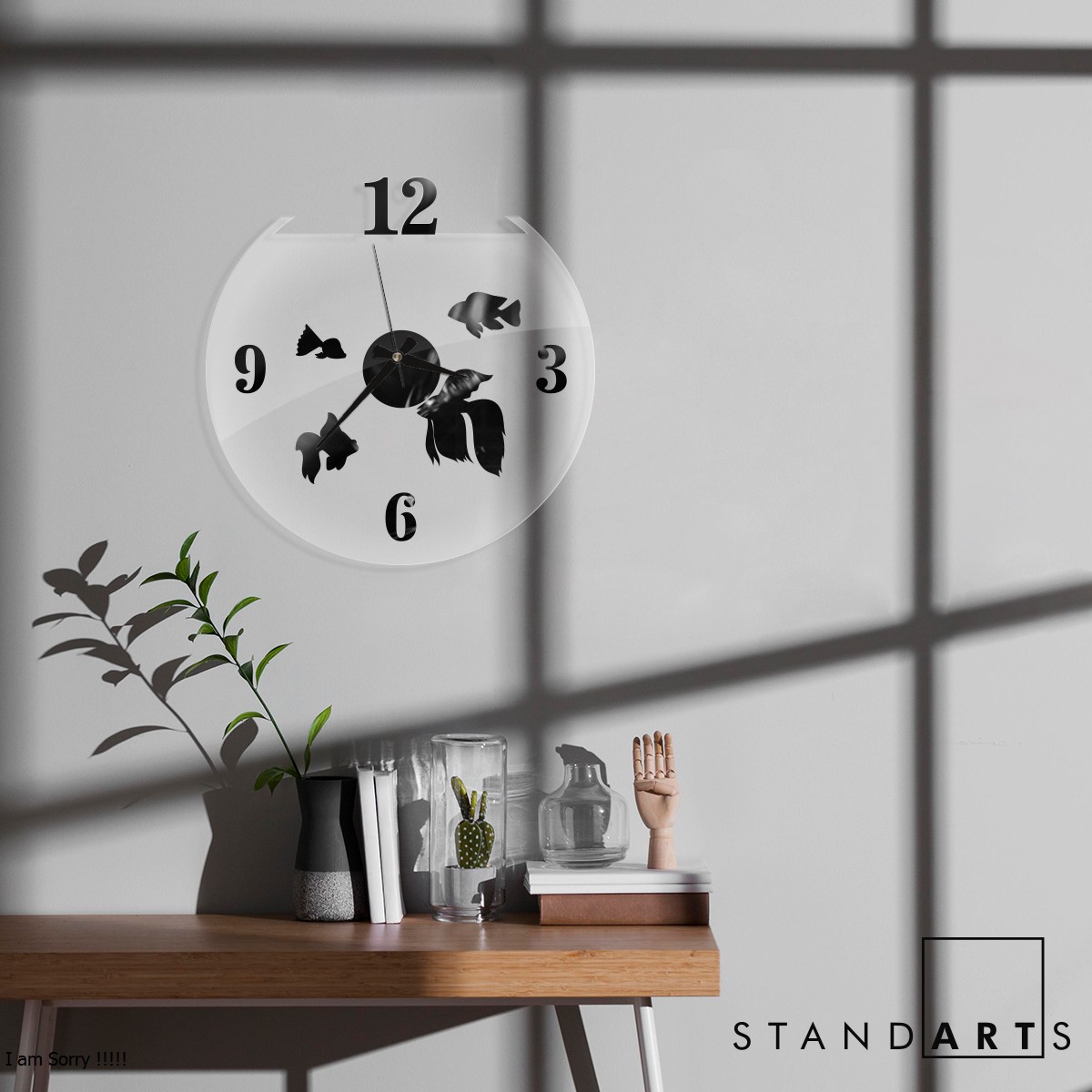 W’clock Dekoratif Duvar Saati - Akvaryum