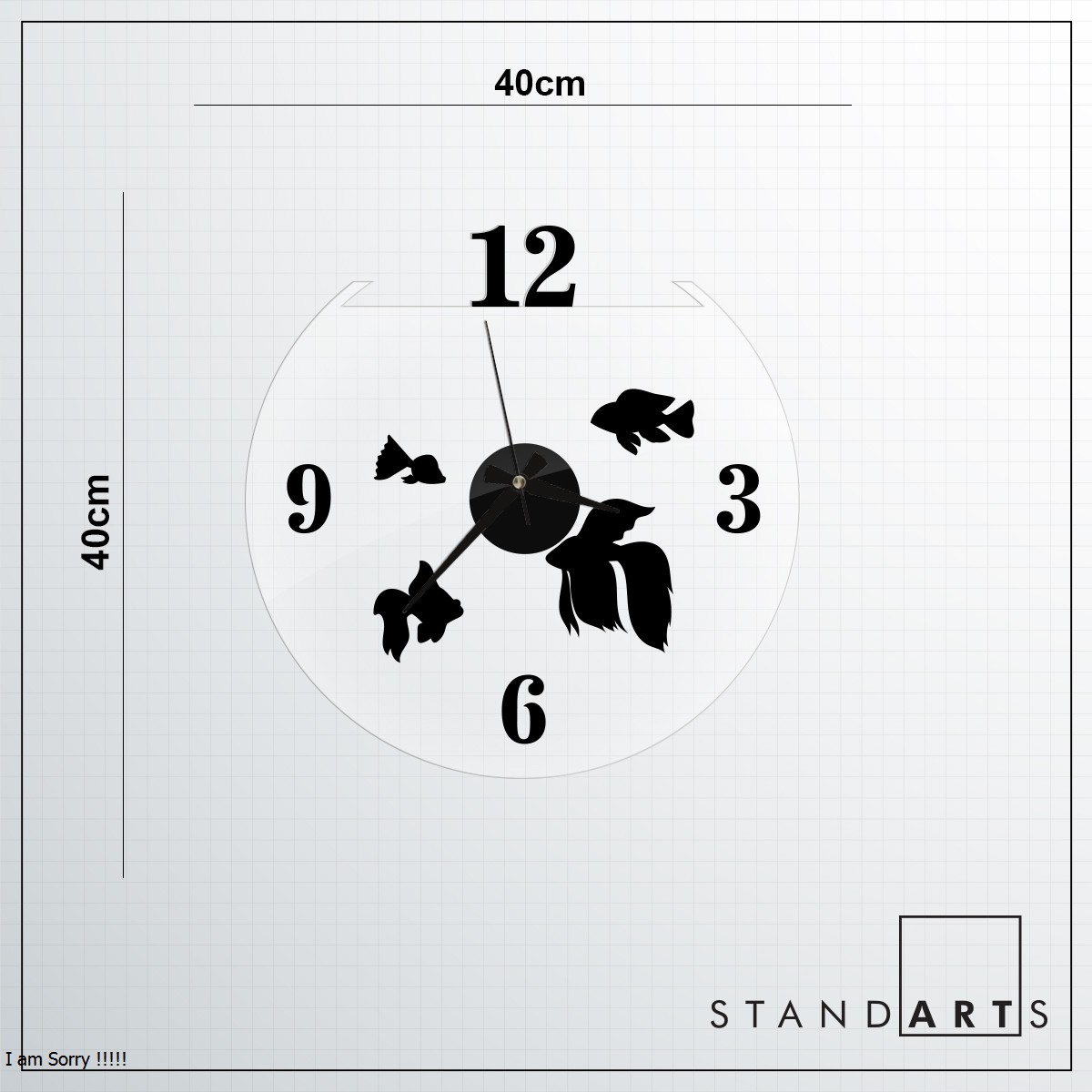 W’clock Dekoratif Duvar Saati - Akvaryum