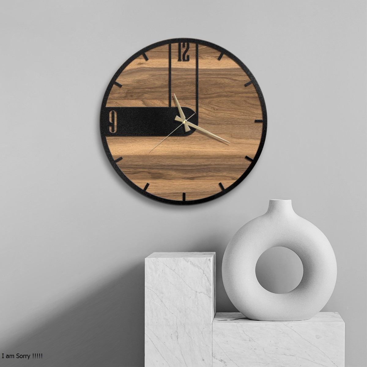 W’clock Ahşap Duvar Saati - Shapes