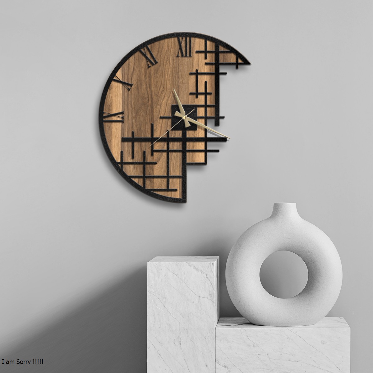 W’clock Ahşap Duvar Saati - Shapes