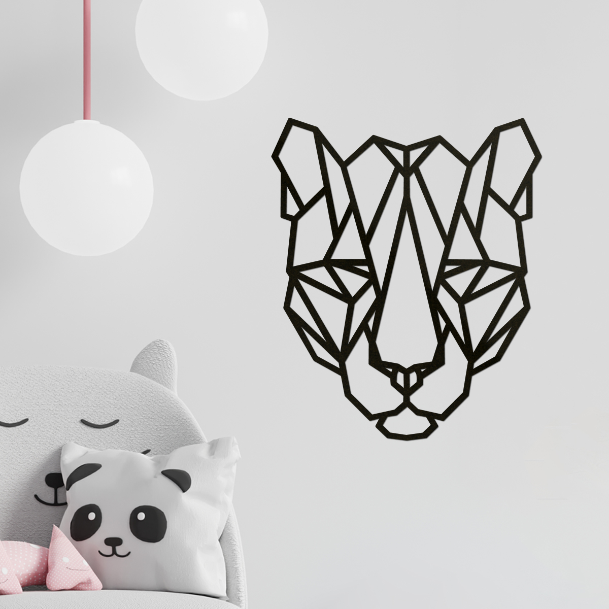 Lazer Kesim Poligonal Ahşap Tablo -  Puma