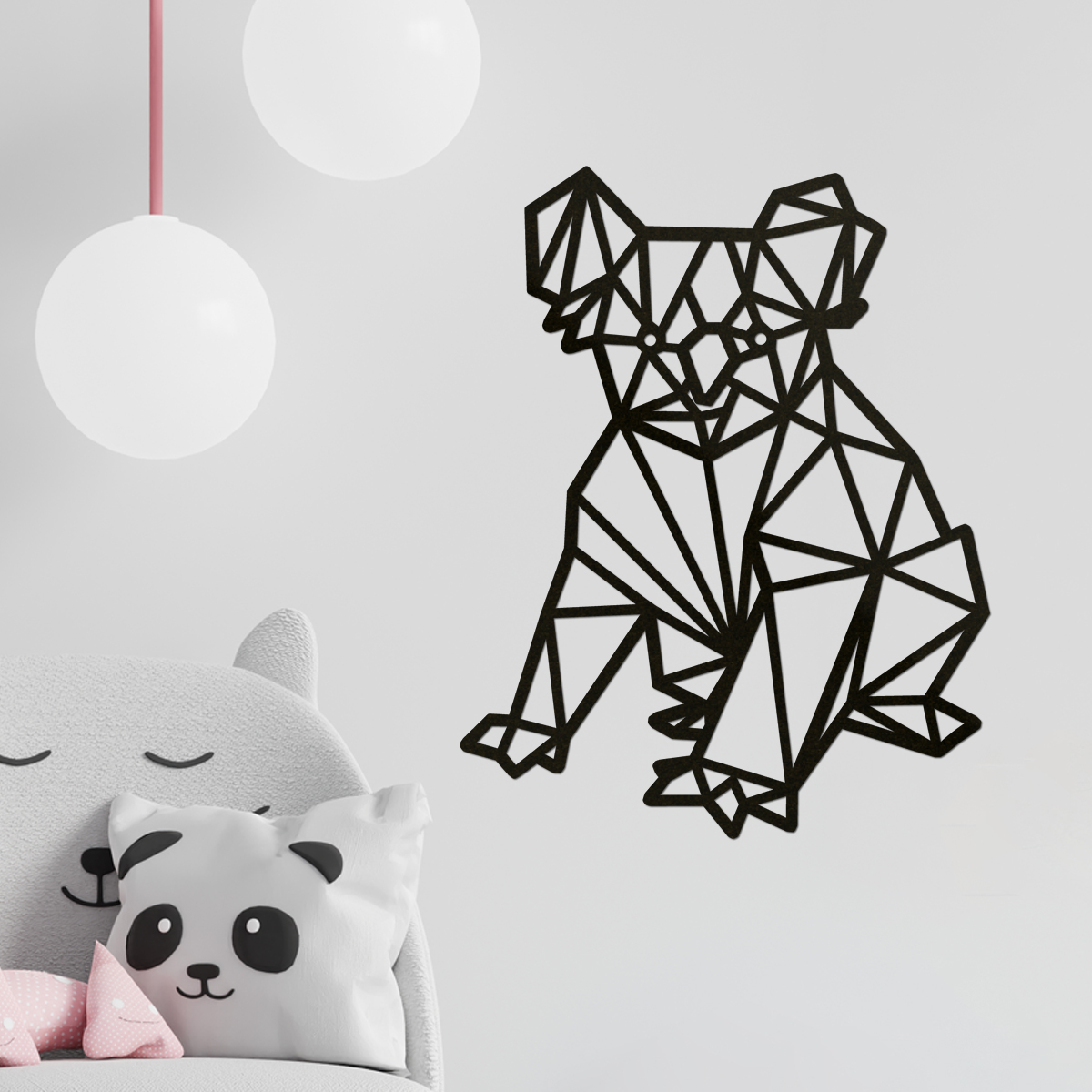 Lazer Kesim Poligonal Ahşap Tablo -  Koala