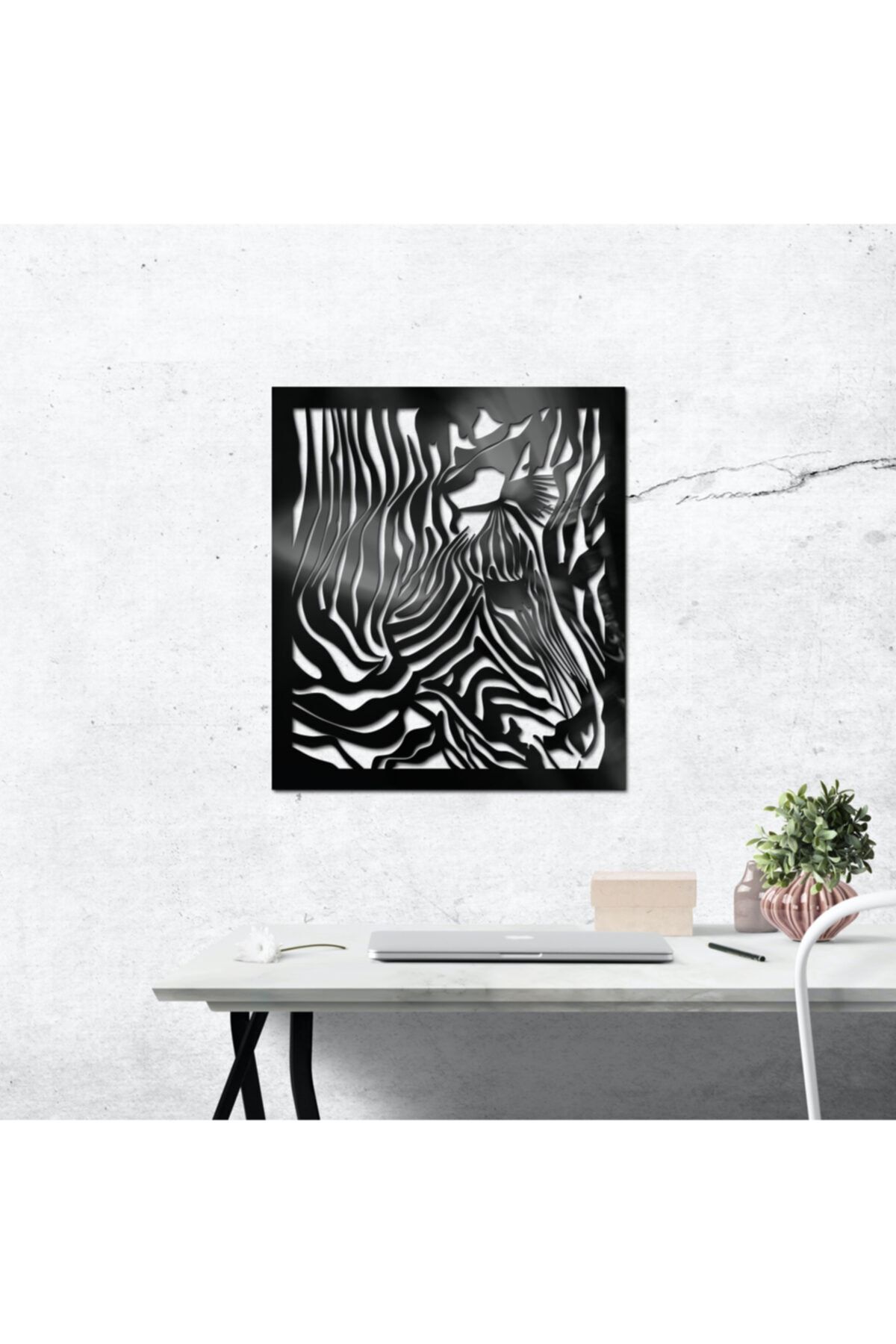Zebra Figürlü Lazer Kesim Tablo